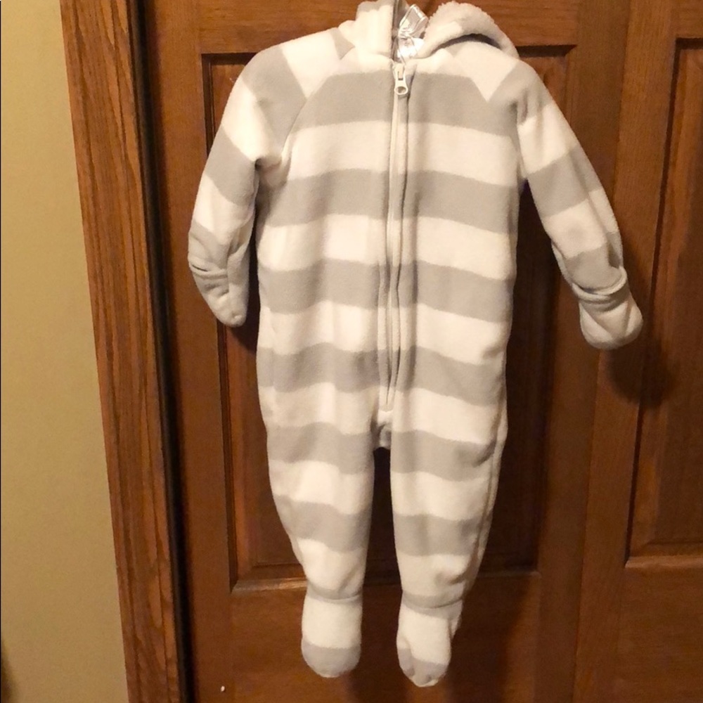 Hooded fleece baby suit